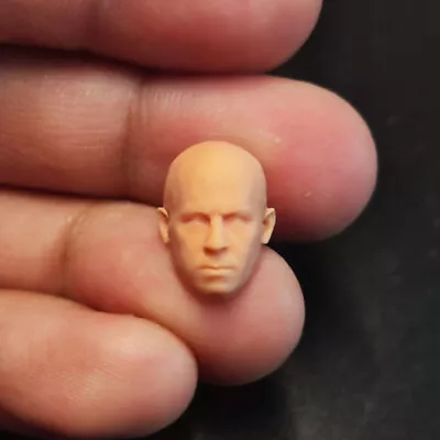 1/18 Scale Fast And Furious Vin Diesel Head Sculpt Unpainted Fit 3.75  Figure • $12.42