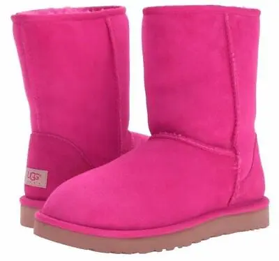 New NIB Ugg Classic Short Fuchsia Pink Shearling Boots Women US 5 VERY RARE! • $119.99