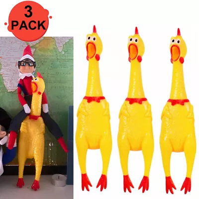 3 Pack Rubber Screaming Chicken Dog Pet Toys Shrilling Chew Sound Squeeze 6.5  • $8.39