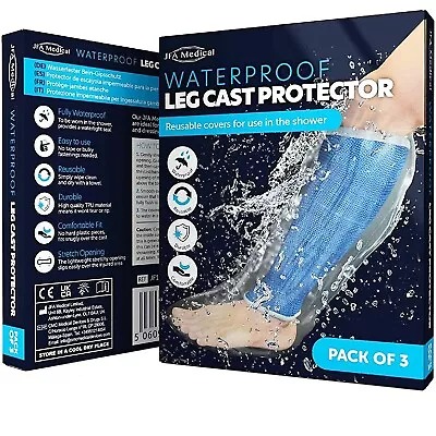 £9.99 • Buy Box Of 3 JFA Medical Reusable Waterproof Shower Leg Cast Cover Protectors, Half