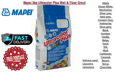 £17.79 • Buy Mapei 5kg Ultracolor Plus Wall & Floor Grout Colours Available 