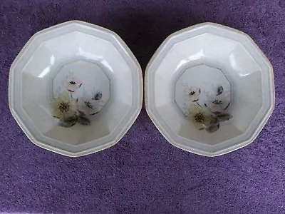 Mikasa Avante Firenze Soup Cereal Bowls Floral Japan FE 902 7 5/8  Set Of 2 • $32.50