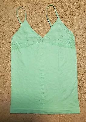 Anthropologie E By Eloise Light Green Seamless Lace Cami Top Size Medium Large • $11.20