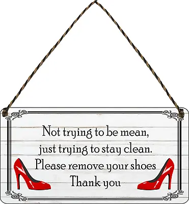 £5.87 • Buy Please Remove Your Shoes Shabby Shoes Plaque Sign Chic Home Gift Take Off Clean