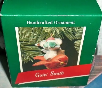 Goin South`1989`Mouse Catching Ride With This Red Bird Friend-Hallmark Ornament • $8.50