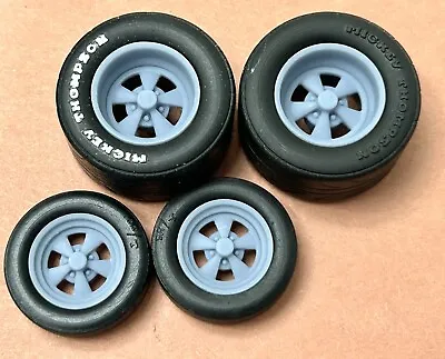 Resin 17/15 Scale Inch “Cragar SS” Drag Wheels With Cheater Slicks 1/24 • $17.99