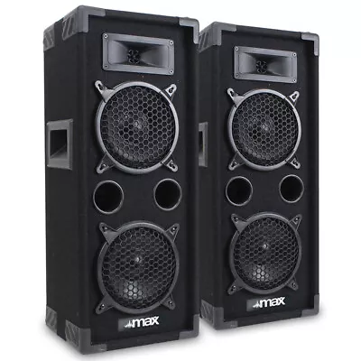 2x MAX Dual 6  Bedroom Studio House Party Speakers DJ Sound Setup 1200W SSC2820 • £125