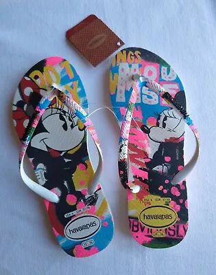 Havaianas Disney Kid's Mickey And Minnie Flip Flops Size 6 • $23.70