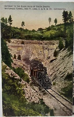 Vtg Post Card Whitewood Tunnel SD Steam Engine Scenic Railroad C&N Black Hills • $11.49