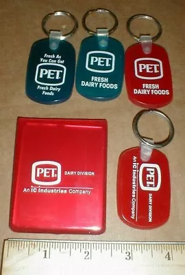 $31.96 • Buy 5 Pet Dairy Fresh Foods Milk Lot Keychain Keyring Key Ring Vtg 1980s? Unused