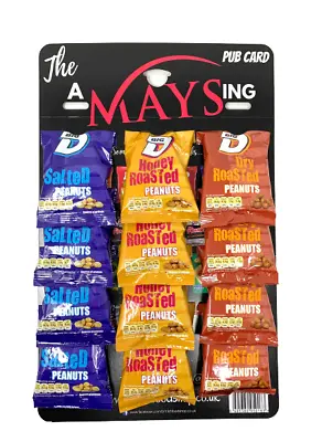 Big D Mix Salted | Honey | Dry Roasted Peanuts On 'AMaysing' Pub Card 12 X 50g • £12.94