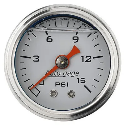 Auto Meter 2175 Autogage Series Inline 0-15 Psi Fuel Pressure Gauge 12175 1/2  • $45.90