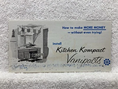 1960's Kitchen Kompact Vanipacts Cabinet Brochure DAMAGED Wolf Supply York PA • £2.01