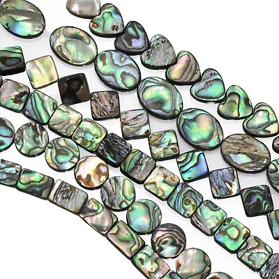 Green Abalone Shell Mother Of Pearl Beads Double Sided For Jewllery Making  • £11.01