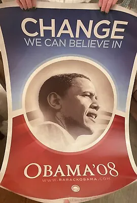 $40 • Buy Barack Obama “CHANGE WE CAN BELIEVE IN” Large Campaign Poster