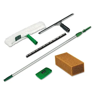 Pro Window Cleaning Kit With 8 Ft Pole Scrubber Squeegee Scraper Sponge • £173.48