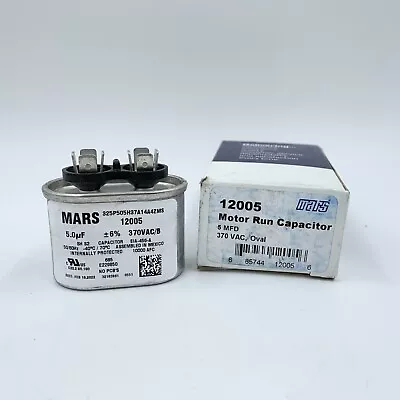 Mars 12005 Motor Run Capacitor 5 MFD 370 VAC Oval • $4.75