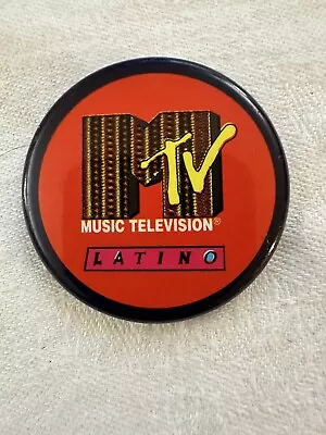 Vintage Original  MTV Logo Music Television Button Pin Pinback Latino Rare • $10