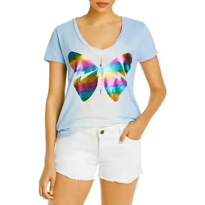 $5.99 • Buy Lauren Moshi Womens Metallic V-Neck Tee Graphic T-Shirt Shirt BHFO 7840