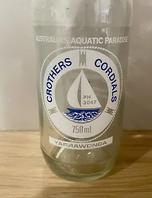 Crothers Cordials Yarrawonga 750ml Pictorial Ceramic Label Crown Seal Bottle • $59.95