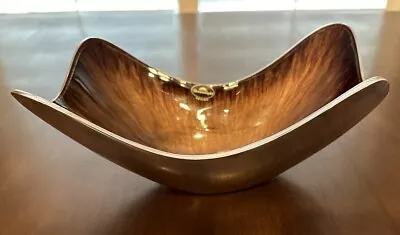 Vintage MCM Mid Century ATOMIC Dreamlight Design Bowl Silver And Brown • $19