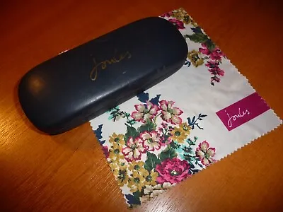 Joules Brand Stylish Blue Hard Glasses Or Sunglasses Case & Cloth - Lovely • £3
