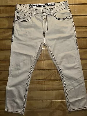 Vintage Platini Jeans White Denim Jeans Men's 38 X 30 • $20