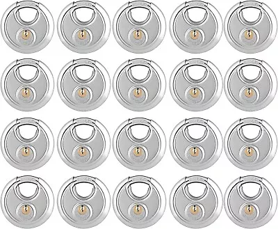 Lot Of 20 Keyed Alike DISC PADLOCK 70mm Stainless Steel Storage Trailer Lock • $75.99