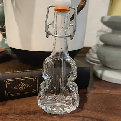 Vintage Violin Shaped Clear Liquor Bottles With Cork 5.5in  • $12.50