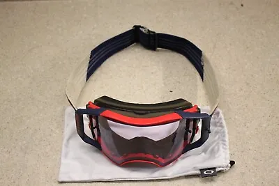 Oakley Airbrake Red Blue White MX Goggle Adult Clear Lens 8073 Z2 • $109.11
