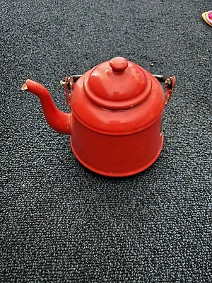 Vintage Red Enamel Teapot • $20
