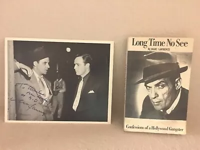 Marc Lawrence Autographed Black & White Photo With Marlon Brando & Gangter Book • $59