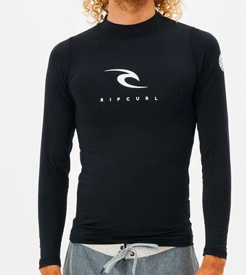 £29.99 • Buy Rip Curl Mens Rash Vest.new Corps Long Sleeved Black Uv Sun Protection Top S23
