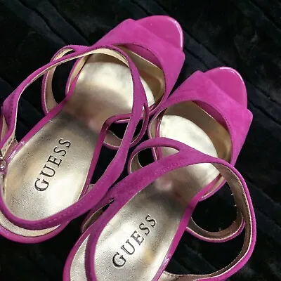 Guess High Heels Size 9M Suede Velvet Pink Shoes Womens Stilettos 4  Leather • $20