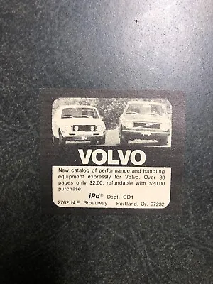 Old School Volvo Cool!  Vintage IPD Ad! Volvo Memorabilia! • $5