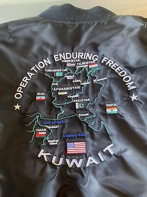 Operation Enduring Freedom Kuwait  Military Bomber MA-1 Jacket Size Large • $38