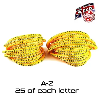 £9.95 • Buy Cable Markers A - Z  Letter 25 Of Each Pack Of 650 For 1mm - 2.5mm  *UK Supply*