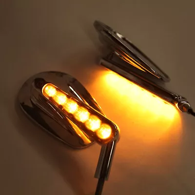 $69.80 • Buy For Harley V-Rod VROD Muscle VRSCF Chrome Motorcycle Mirrors LED Turn Signals HG