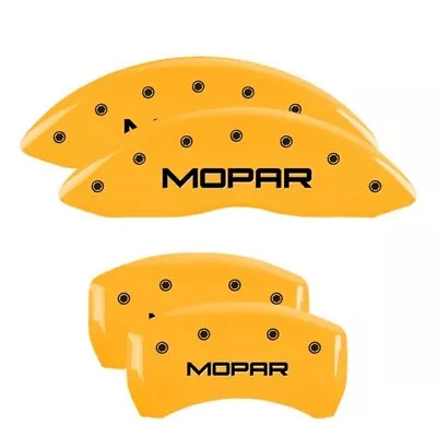 MGP Caliper Covers Set Of 4 Yellow Finish Black MOPAR • $289