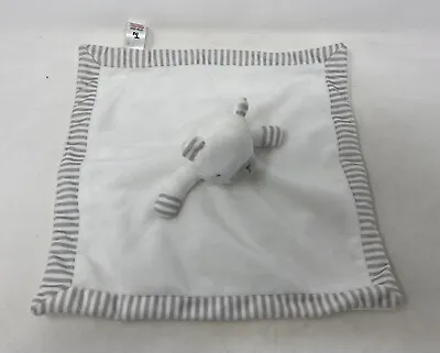 TU Grey/White Stripe Teddy Bear Baby Comforter Soft Toys Plushies Taggies Doudou • £1.49
