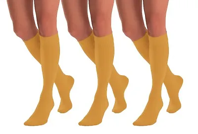 Women Microfiber Opaque Plain Knee Socks Aurellie Multipacks 3 PACK & 5 PACKS • £6.99