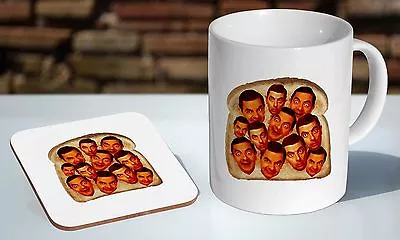 Mr Bean Beans On Toast Funny Gift Tea / Coffee Mug Coaster Gift Set • £8.85