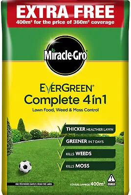 £23.99 • Buy Miracle Gro Evergreen Complete 4 In 1 Lawn Food Weed & Moss Control Feed 400sqm