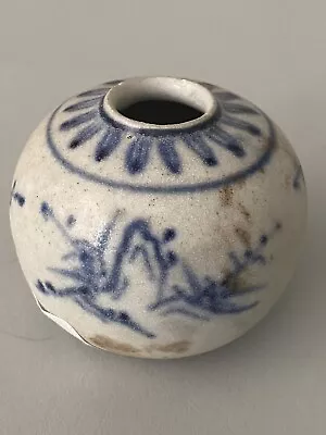 15th Century Blue And White Vietnamese Shipwreck Survivor Jarlet Small. • $99