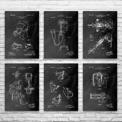 Anesthesia Patent Posters Set Of 6 Medical Student Dentist Gift Physician Gift • $42.95