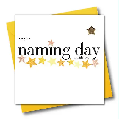 Baby Card On Your Naming Day With Love Embellished With A Padded Star • £3.57