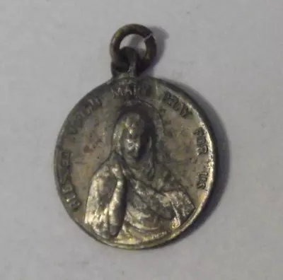 Vtg Blessed Virgin Mary Pray For Us Sacred Heart Of Jesus Have Mercy Medal Charm • $5