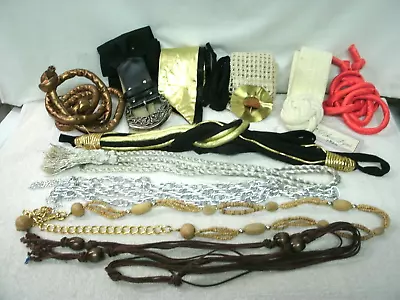 Vintage  Women’s  Belts---Lot Of 12---Chain/Beads/Fabric/Stretch--Circa 1980's • $18.99