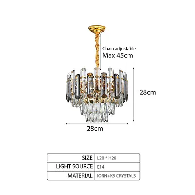 Modern K9 Crystal Chandelier Gold Luxury Lamps E14 LED Ceiling Chandelier Lights • £139.29