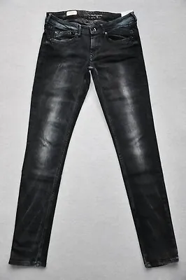 Pepe Marvel 29-30 L32 Slim Womens Lady Jeans Black Faded Wash 29r Stretch Rare B • £20